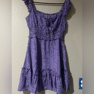 Violet and White Polka Dot Dress